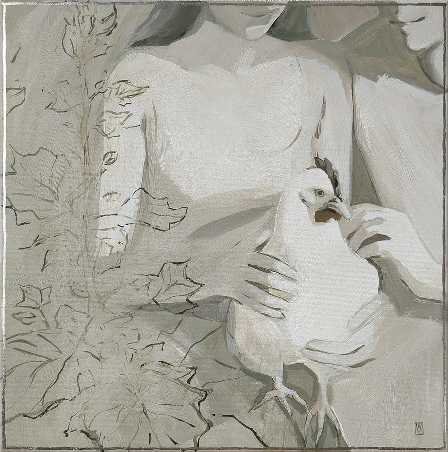 Image of Provence by Olha Vlasova, size: 60x60, made of Acrylic on canvas, Painting medium, from Ukraine, part of the Romanticization series, priced at €700