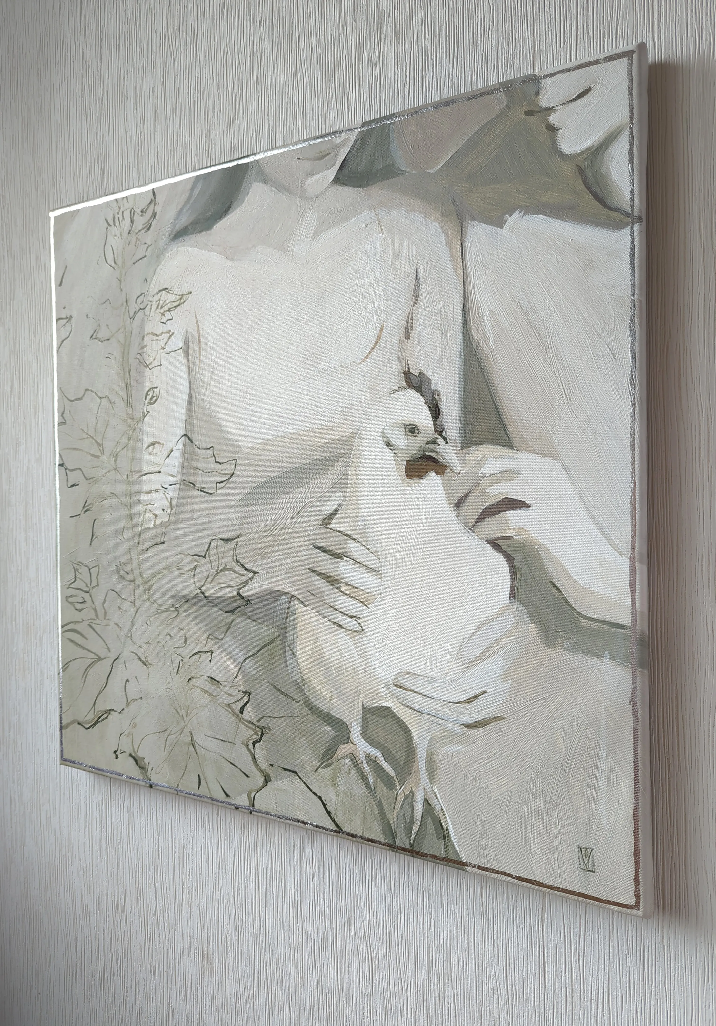 Image of Provence by Olha Vlasova, size: 60x60, made of Acrylic on canvas, Painting medium, from Ukraine, part of the Romanticization series, priced at €700 Photo 4 of 6.