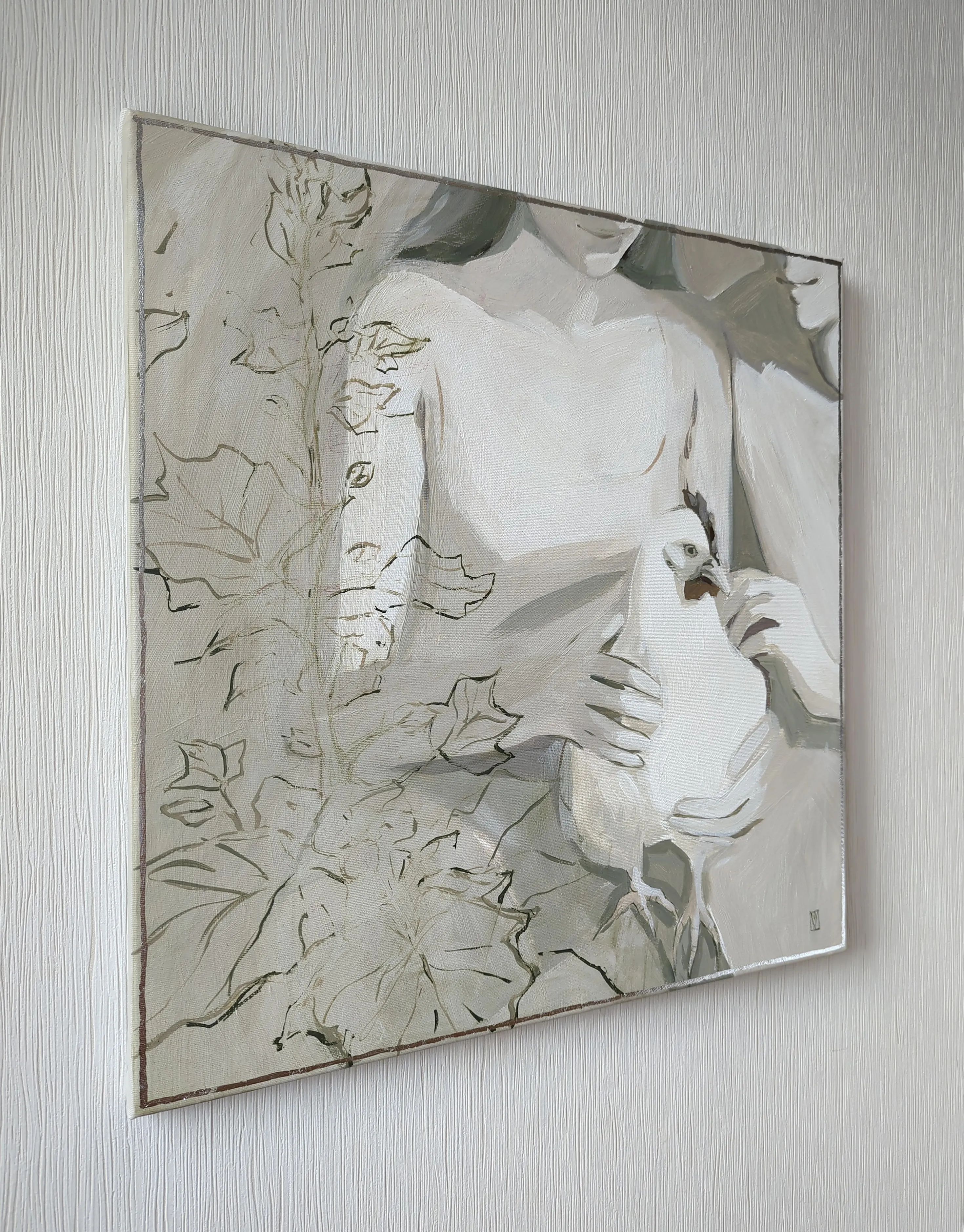 Image of Provence by Olha Vlasova, size: 60x60, made of Acrylic on canvas, Painting medium, from Ukraine, part of the Romanticization series, priced at €700 Photo 5 of 6.