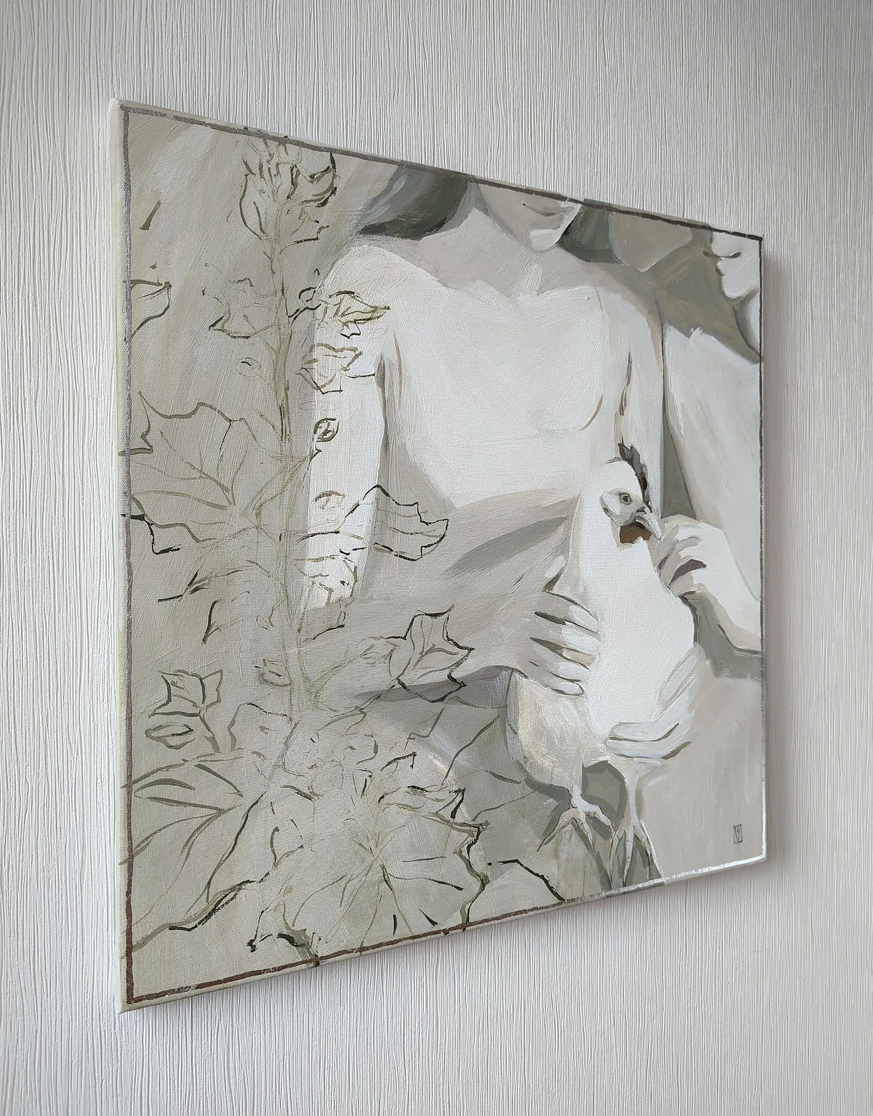 Image of Provence by Olha Vlasova, size: 60x60, made of Acrylic on canvas, Painting medium, from Ukraine, part of the Romanticization series, priced at €700 Photo 5 of 6.