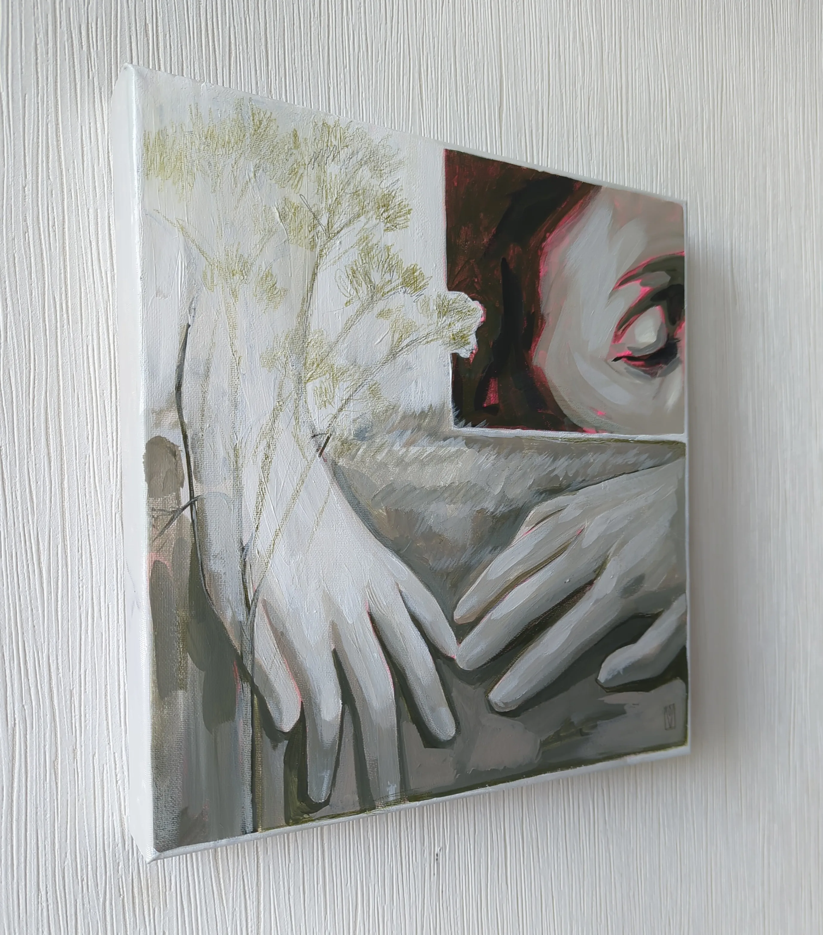 Image of Steppe wind by Olha Vlasova, size: 30x30, made of Acrylic on canvas, Painting medium, from Ukraine, part of the Romanticization series, priced at €400 Photo 2 of 5.