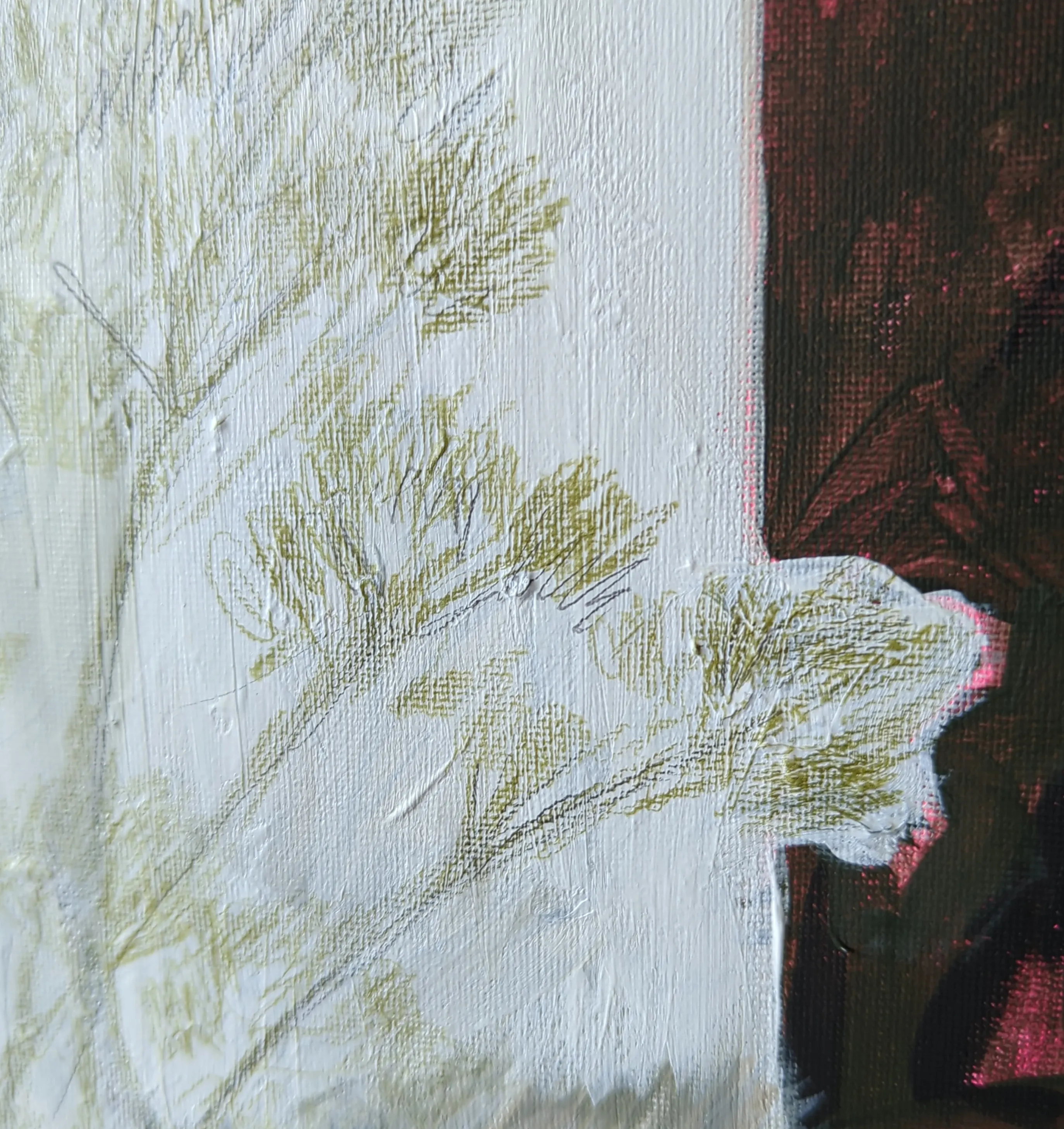 Image of Steppe wind by Olha Vlasova, size: 30x30, made of Acrylic on canvas, Painting medium, from Ukraine, part of the Romanticization series, priced at €400 Photo 5 of 5.