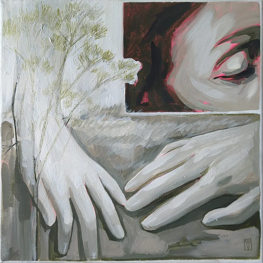 Image of Steppe wind by Olha Vlasova, size: 30x30, made of Acrylic on canvas, Painting medium, from Ukraine, part of the Romanticization series, priced at €400