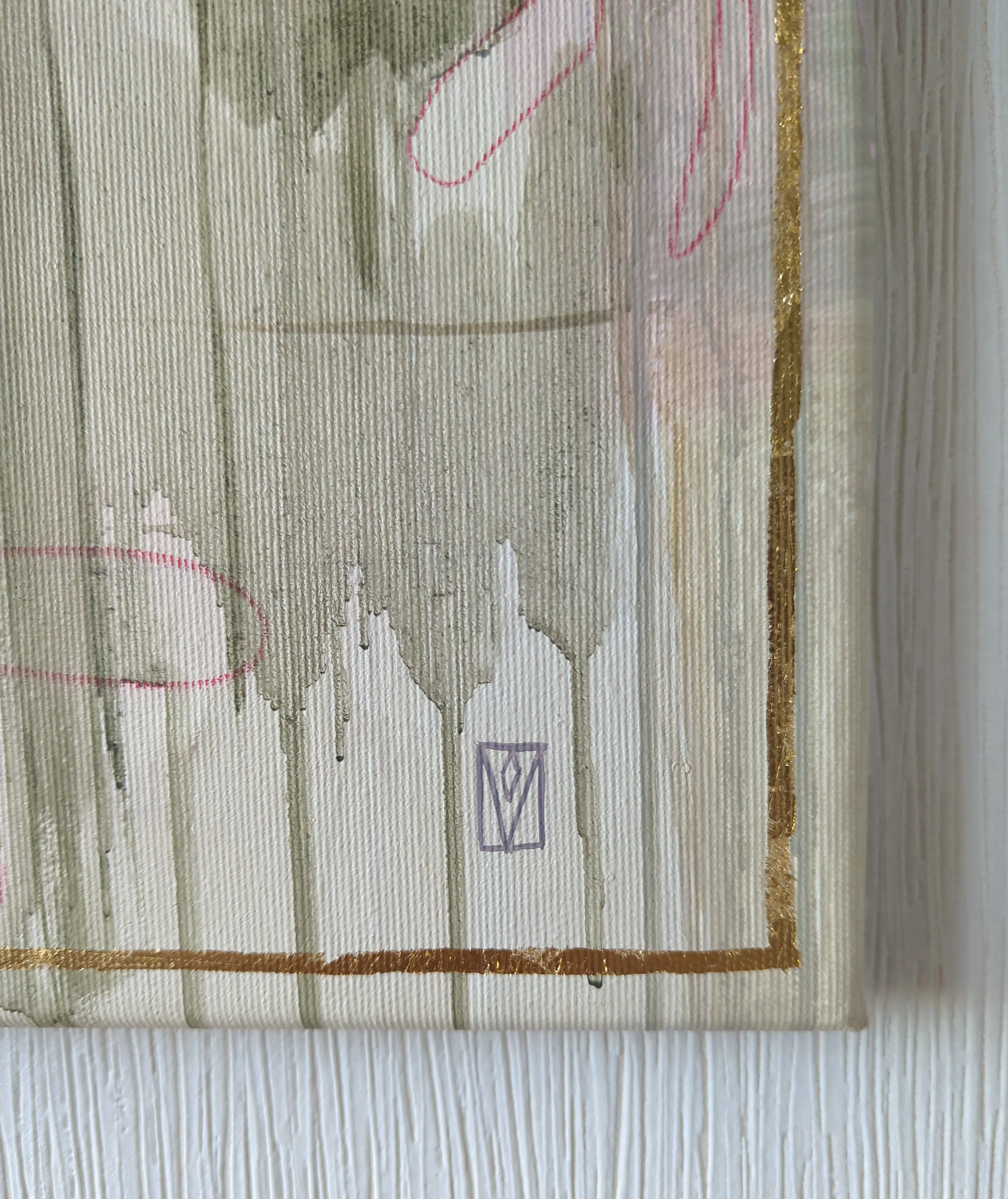 Image of Chrysanthemums by Olha Vlasova, size: 80x80, made of Acrylic on canvas, from Ukraine, part of the Romanticization series, priced at €900 Photo 4 of 5.