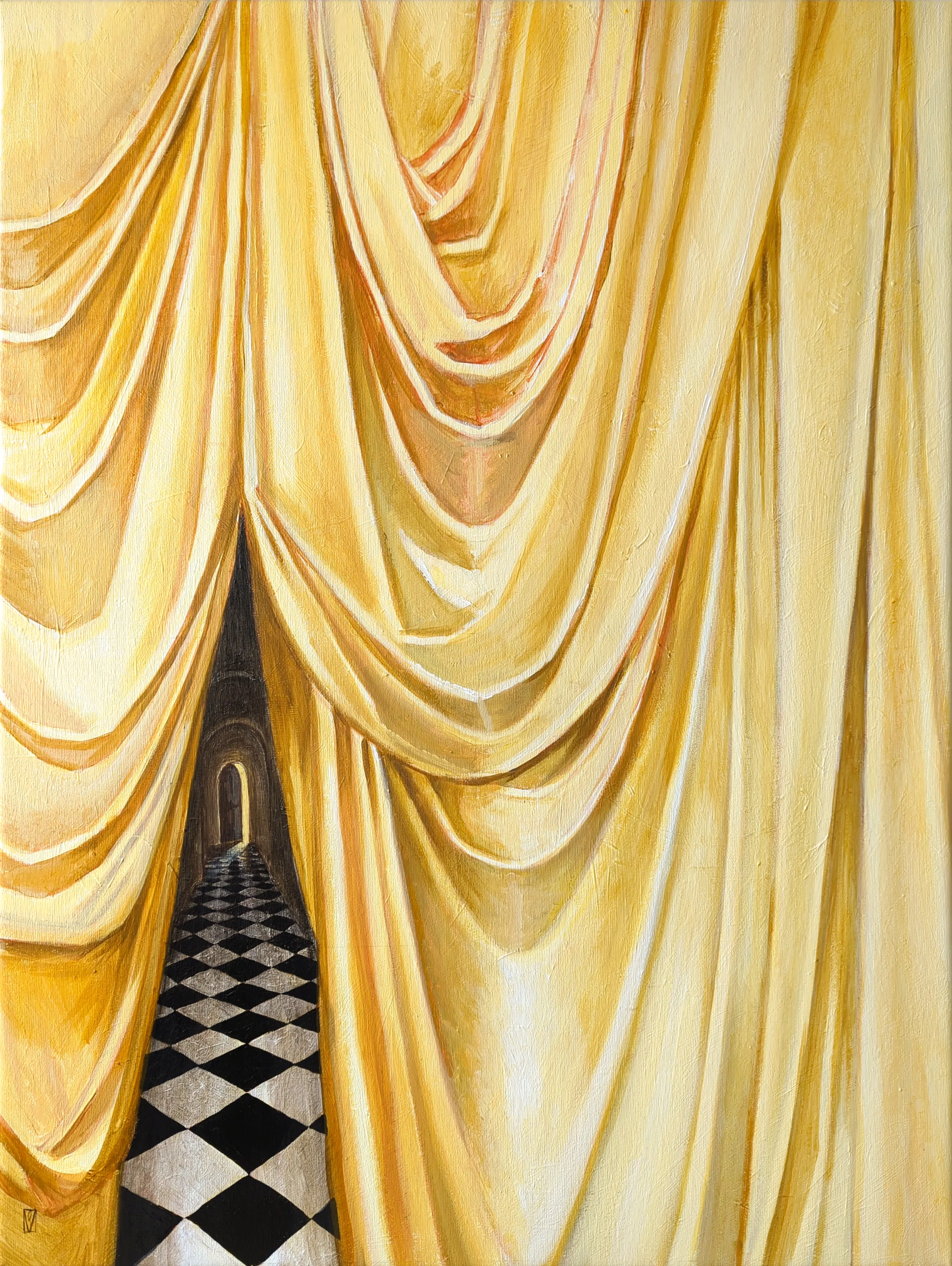 Image of Secret by Olha Vlasova, size: 80x60 cm, made of Acrylic on canvas, Painting medium