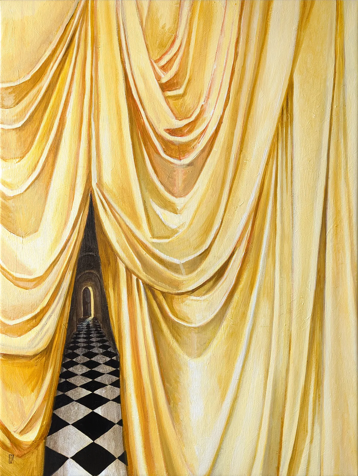 Image of Secret by Olha Vlasova, size: 80x60 cm, made of Acrylic on canvas, Painting medium