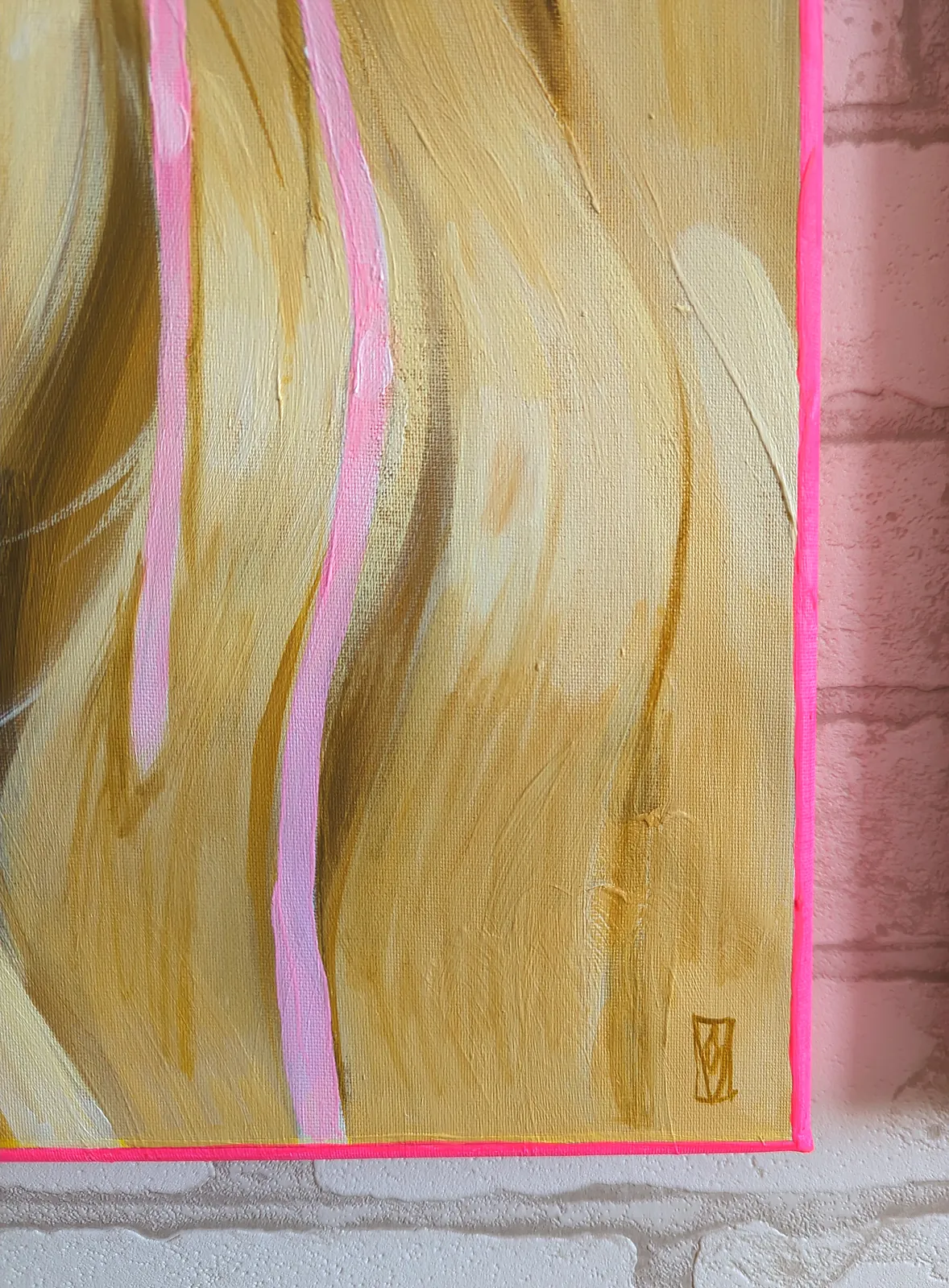 Image of Blonde waves by Olha Vlasova, size: 80x60 cm, made of Acrylic on canvas, Painting medium, priced at €1200 Photo 4 of 5.