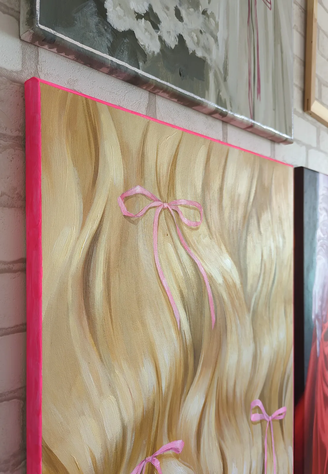 Image of Blonde waves by Olha Vlasova, size: 80x60 cm, made of Acrylic on canvas, Painting medium, priced at €1200 Photo 5 of 5.