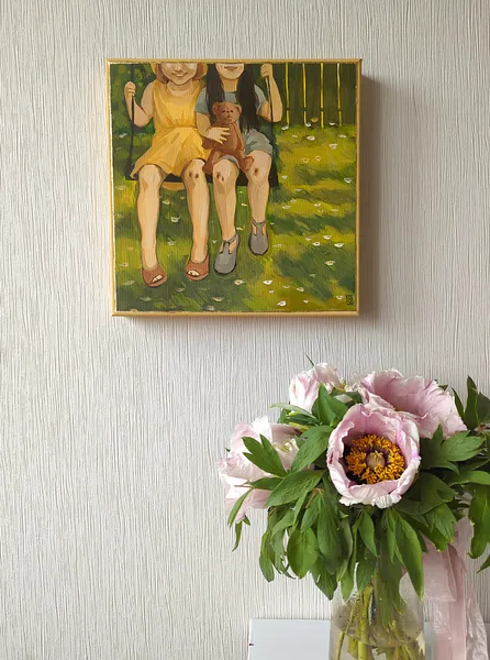 Image of Moments by Olha Vlasova, size: 30x30cm, made of Acrylic on canvas, from Zhytomyr, priced at €400 Photo 2 of 11.
