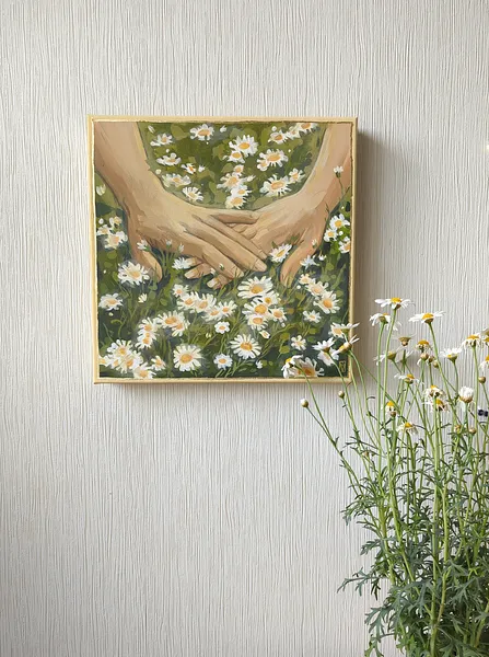 Image of Moments by Olha Vlasova, size: 30x30cm, made of Acrylic on canvas, from Zhytomyr, priced at €400 Photo 9 of 11.