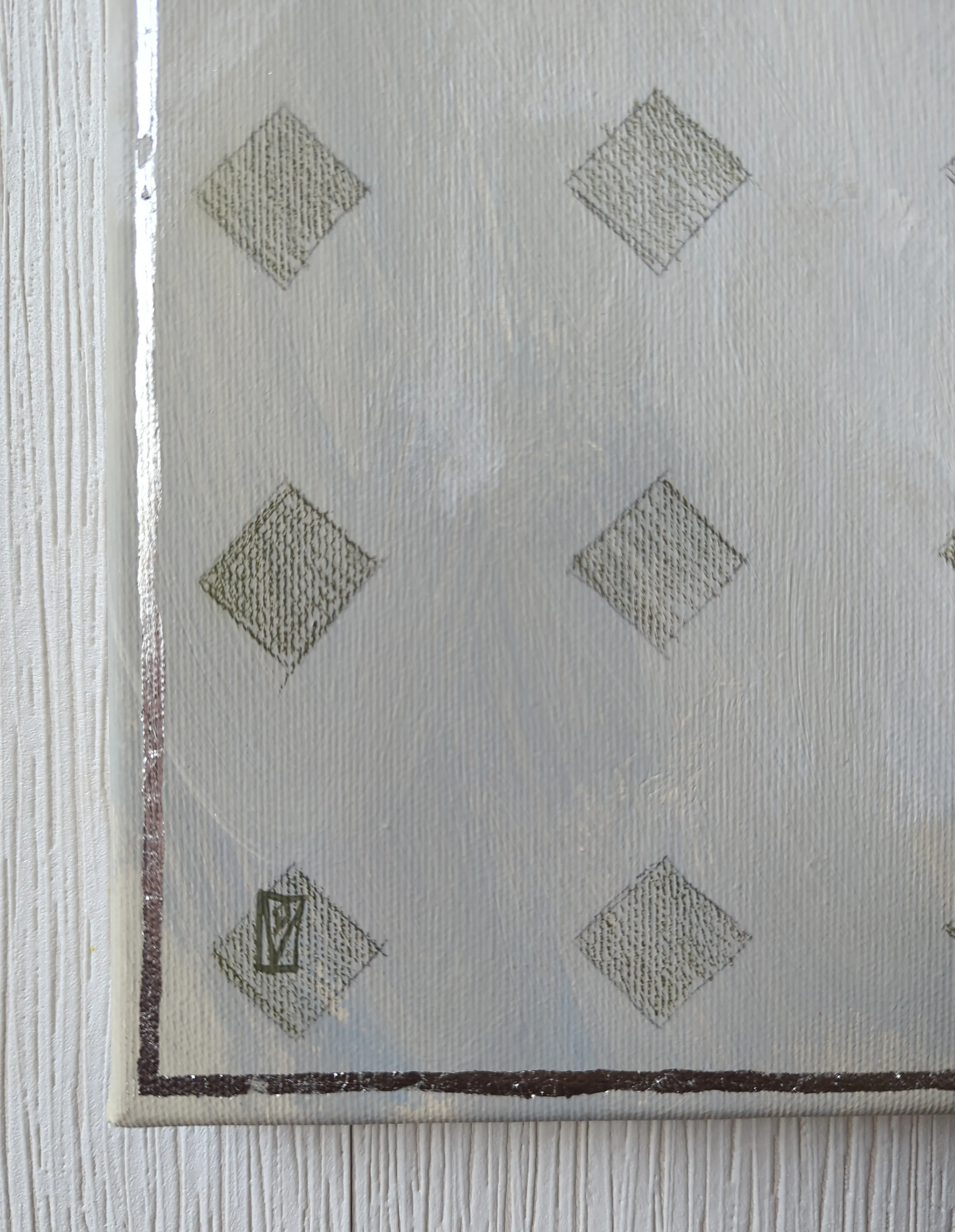 Image of Pure intimacy by Olha Vlasova, size: 60x60 cm, made of Acrylic on canvas, Painting medium, from Ukraine, part of the Romanticization series, priced at €700 Photo 5 of 6.