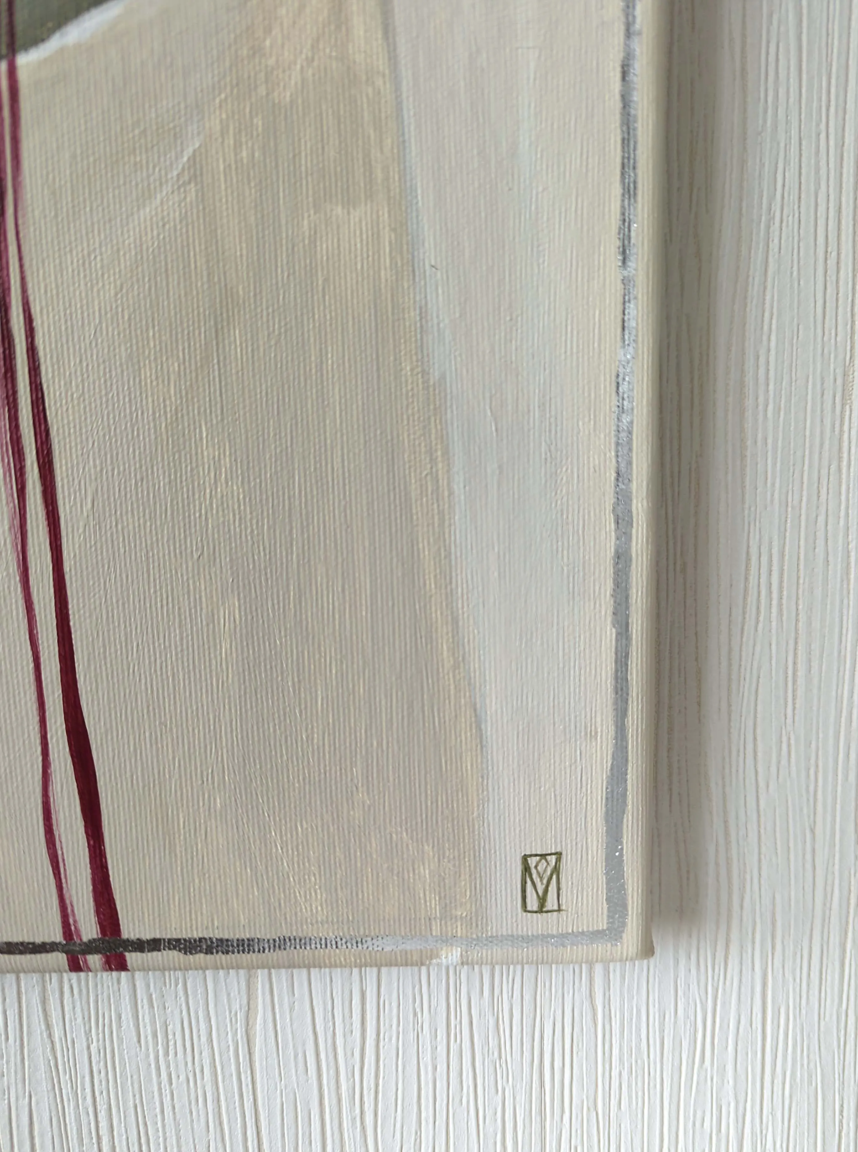 Image of Sisters by Olha Vlasova, size: 60x60 cm, made of Acrylic on canvas, Painting medium, from Ukraine, part of the Romanticization series, priced at €700 Photo 4 of 4.